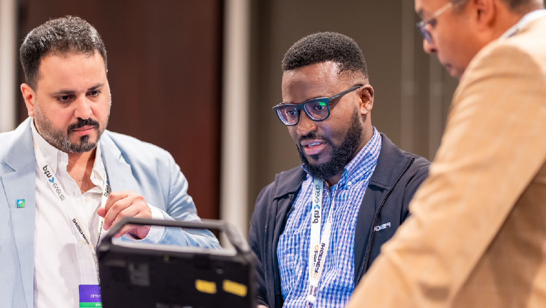 Business networking event, Tech leadership discussions, Speaker presenting insights on enterprise digital transformation